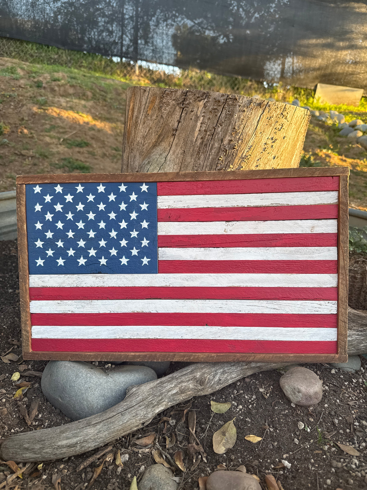 Framed American Flag 20.75”" x 12"