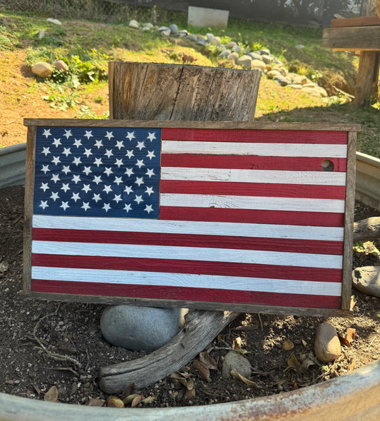 Framed American Flag  25.5” x 14.5”