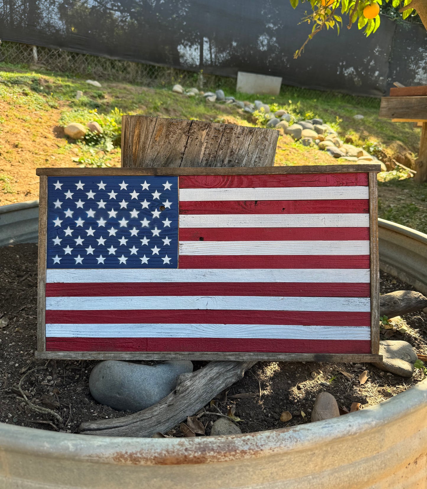 Framed American Flag  25.5” x 14.5”