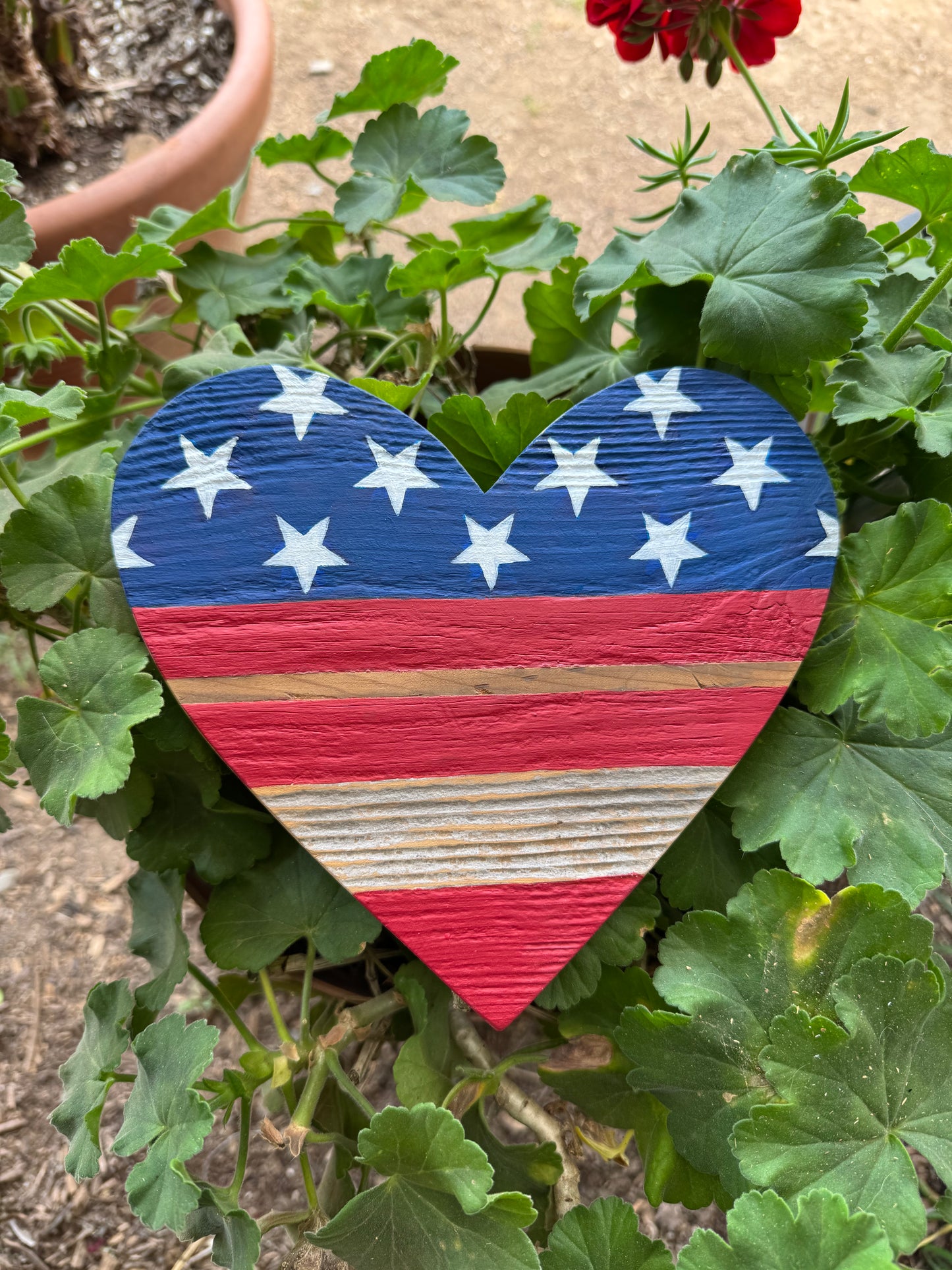 8” Stars and Stripes Heart